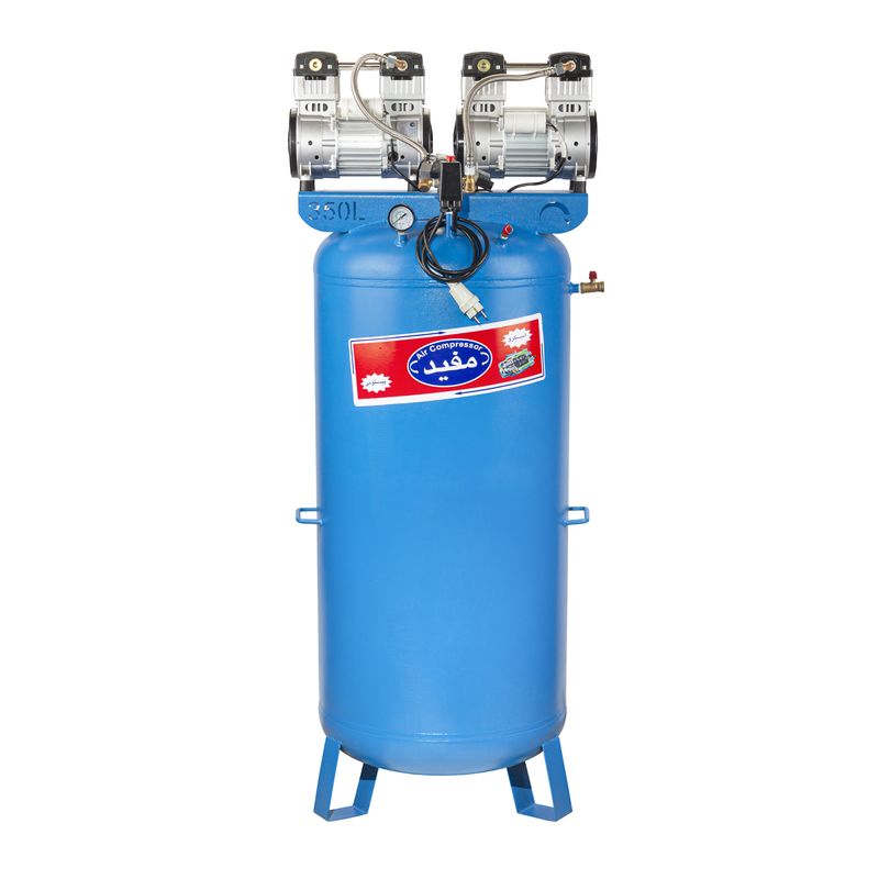 کمپرسور باد مفید   مدل 2.1500w دو موتوره سایلنت ظرفیت350 لیتر